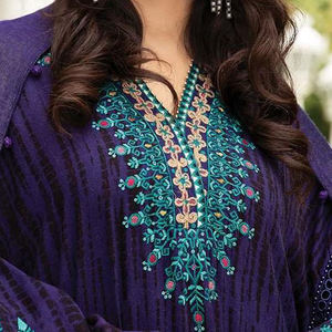 High Quality 1/<b>2</b> Embroidered Pakistani Ladies 3-<b>Piece</b> Unstitched Silk Suit Stylish Linen Shirt Dupatta Trouser for Parties - Product Image 6