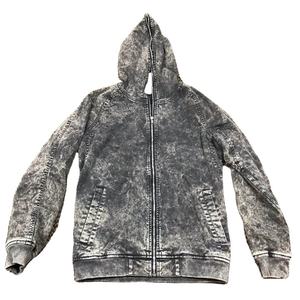 100% algodón French Terry Pullover No String Vintage Acid Wash Hoodie Print Custom Cut Edge Raw Distress Hoodies - Product Image 3