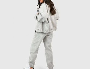 Chándales de mujer con estampado personalizado 2024, chándales de algodón polar con cremallera, Sudadera con capucha lavada con ácido, pantalones de chándal, chándales lavados con ácido para mujer - Product Image 4