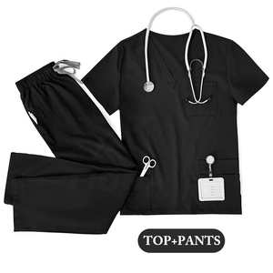 Tenues d'hôpital confortables, en tissu tissé durable, pour infirmières, travail médical, ensemble de blouses d'hôpital, manches courtes, unisexe, haut de blouse de haute qualité - Product Image 5
