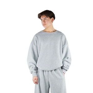 Sweat-shirt décontracté d'hiver pour homme de haute qualité à manches longues, surdimensionné, en polyester/coton, motif uni, design patchwork, vente en gros - Product Image 4