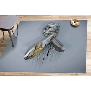 Tapis d'intérieur 3D métallique : Tapis contemporain coloré, tapis doux non tissé - Product Image 1