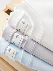 Venta al por mayor fabricante de ropa personalizada 240g 100% algodón en blanco caída hombro camiseta más 100% algodón camiseta para hombres ajuste suelto - Product Image 4