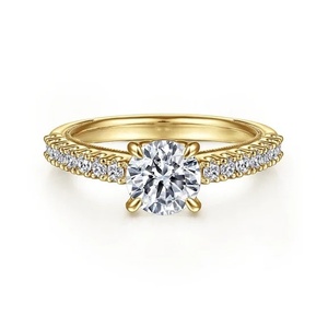 Anillo de compromiso de diamante de corte redondo cultivado en laboratorio, anillo de regalo de lujo de moda de oro sólido de 10K para mujer, certificado IGI - Product Image 1