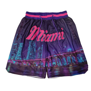 Shorts de basketball pour hommes en mesh imprimé avec poches, style streetwear hip-hop, grandes tailles, séchage rapide, respirant, coupe décontractée - Product Image 1