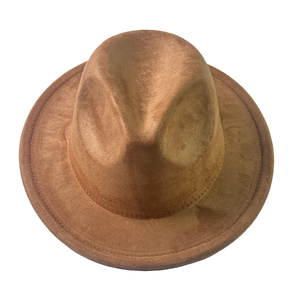 Classic Western Panama <b>Hat</b> for Women and Men 7cm Wide Brim Suede Fedora for Casual Party and Outdoor Scenes - Product Image 4