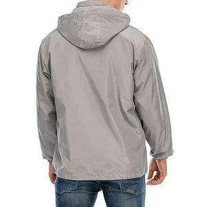 Oem Custom Logo Front Letter Hooded Streetwear <b>Lightweight</b> High Quality Canvas Zip up Windbreaker <b>Jackets</b> for <b>Men</b>"<b>s</b> Use - Product Image 2
