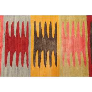 3.3x4 ft Turkish Rug, Vintage Small Rug, <b>Red</b> Bordered <b>Wool</b> Rug - Product Image 3