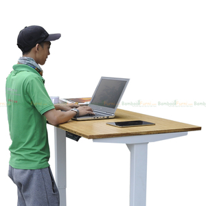 FlexiBamboo FB001 Height Adjustable <b>Table</b> 140x70cm Durable <b>Bamboo</b> Material - Product Image 2