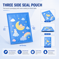 Sachet plastique imprimé sur mesure à trois soudures latérales, haute barrière, pour emballage alimentaire de viande, snacks et noix