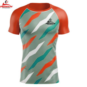 Rash Guard de manga larga con logotipo personalizado con protección solar UPF 50 + UV para camisa de compresión de hombre Tops de natación de surf de secado rápido Rashguard - Product Image 5