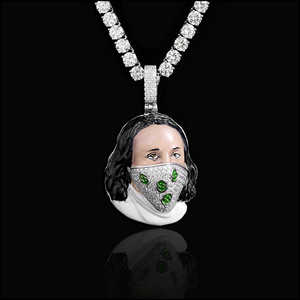 Pendentif personnalisé pour homme en alliage plaqué or, style robuste, entièrement serti de diamants taille brillant ronds, idéal pour les fêtes hip-hop, cadeau, bijou - Product Image 1