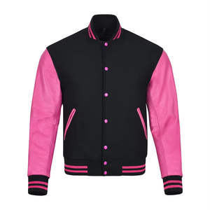 Chaqueta Varsity de Béisbol de Alta Calidad en Cuero Genuino con Diseño de Logotipo Personalizado en la Parte Delantera, Unisex, Estilo Urbano, para Invierno - Product Image 5
