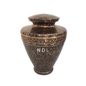 Urnes de crémation en laiton Urne funéraire souvenir Design fait à la main Vert foncé Antique brillant finition cendres funéraires fournisseur de l'Inde - Product Image 2