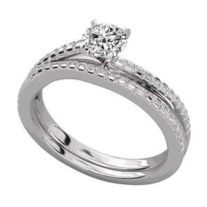 Bague de fiançailles en diamant rond pour elle - Product Image 6