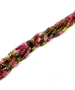 Hilo de 16 pulgadas de cuentas de piedra Rondelle facetadas de 3mm de turmalina natural de alta calidad - Product Image 3