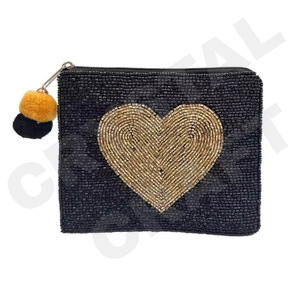 Portefeuille pochette à monnaie en perles de graines personnalisées au design vert citron beau porte-monnaie avec caractéristiques d'accessoires à la mode - Product Image 4