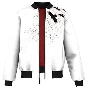 Chaqueta de bombardero cálida de invierno unisex, moda personalizada, estilo de béisbol universitario de moda, bordado de calle alta, patrón sólido, cuello levantado - Product Image 1