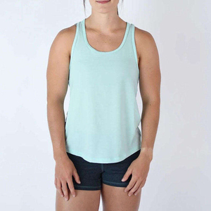 Camiseta sin mangas hecha en el mejor material para mujer a la venta, camisetas sin mangas de color liso de fibra de bambú y algodón de talla grande para mujer - Product Image 2