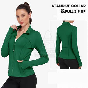 Veste de golf d'hiver pour femmes, col montant, tricotée, extensible, légère, pour l'entraînement au golf, les activités de plein air et un usage décontracté - Product Image 3