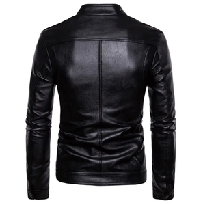 Men's <b>Genuine</b> <b>Leather</b> <b>Jackets</b> Zipper Fashion Black Dyed Out Wear Stand Collar Men's <b>Leather</b> <b>Jackets</b> Customized <b>jacket</b> for men - Product Image 3