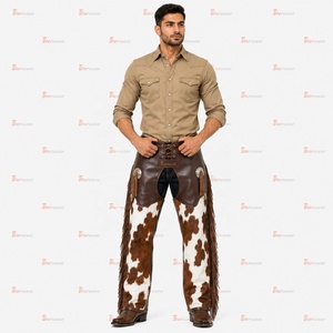 Fabricant OEM de cuissardes en cuir sur mesure, cuir de vache véritable, équipement de protection pour motards, cowboys, équitation - Product Image 3