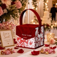Elegante Caja de Embalaje para Dulces Preensamblada con Textura de Terciopelo para Ceremonias de Boda y Celebraciones Festivas