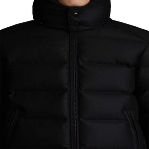 Custom Black Puffer <b>Jacket</b> Waterproof <b>Canvas</b> Reversible Adjustable Hood Winter Outerwear OEM Wholesale Manufacturer - Product Image 5