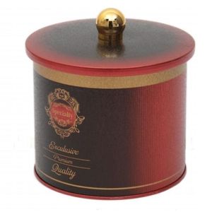 Kontensan EF14283 1.7L Metal Round Canister with Knob Handle Specialty Red 140x125mm - Product Image 2