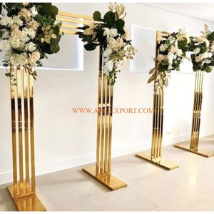 ชุดฉากหลังโลหะขัดเงาสีทอง2ชิ้นสำหรับงานแต่งงานแบบคลาสสิกงานดีไซน์สวยของตกแต่งกลางในร่มขนาดใหญ่ราคาถูก - Product Image 1