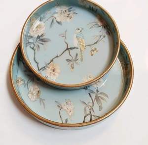 Bandeja de servicio de madera decorativa hecha a mano de alta tendencia, bandeja de impresión de madera/esmalte personalizada, fabricante y exportador al por mayor - Product Image 4