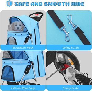 Carrito para mascotas con marco de acero y rueda de rotación, Diseño Popular de Vietnam, fabricante de alto estándar, estilo cochecito para mascotas - Product Image 5