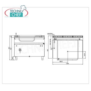Poêle électrique, inclinaison motorisée, capacité 120 lt, 1200x900x900h - Product Image 1
