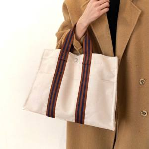 Poignée de sac fourre-tout en cuir personnalisé fait à la main en toile pour hommes/femmes pour le shopping - Product Image 2