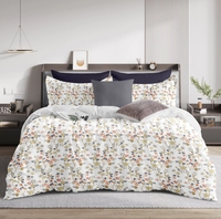 Parure de lit double imprimée de qualité supérieure 120 GSM, écologique, biologique, durable, douce, avec texture riche pour lit King Size
