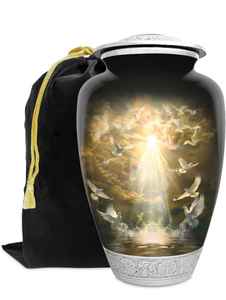 Elegant Silver <b>Memorial</b> Urn with Black Cat Silhouette for Elegant and Loving Pet Remembrance - Product Image 3