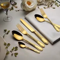Ensemble de couverts de luxe en acier inoxydable poli miroir, écologiques, fourchette, cuillère, couteau, pour la maison, la cuisine, le restaurant, la salle à manger