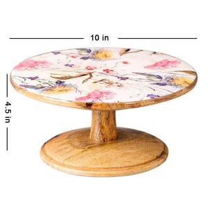 Support à gâteau en bois émaillé imprimé, design moderne, fait main, support à dessert, compatible four et lave-vaisselle, pour occasions festives, mariage, Aïd - Product Image 3