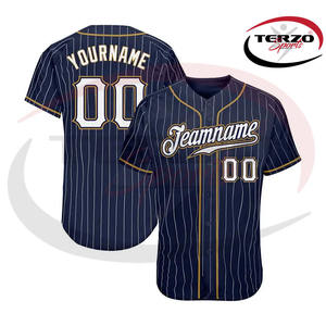 Nueva camiseta de béisbol de rayas personalizada Logotipo de sublimación liso al por mayor con su diseño unisex Team Club - Product Image 5