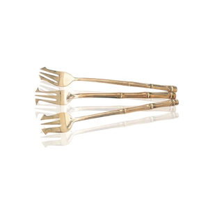 Cuillère en laiton design de luxe manche en bambou cuillère à dîner cuillère en laiton de style moderne prix de gros en vrac - Product Image 3