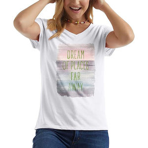 เสื้อยืดสำหรับผู้หญิงพิมพ์ลายสกรีนโลโก้ออกแบบได้ตามที่ต้องการ - Product Image 1