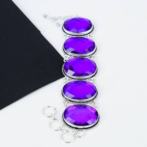 Alexandrite Gemstone Handmade 925 <b>Sterling</b> <b>Silver</b> <b>Bracelet</b> 925 Stamped Alexandrite Jewelry Purple Color Jewelry Gifts For Love - Product Image 3