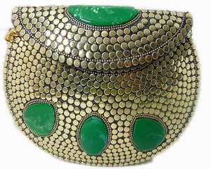 Indian Metal Mosaic Clutch Purse Ethnic Clutch <b>Bags</b> Jewel Stone Design Metal <b>Stud</b> Work Party Clutch-<b>bag</b> - Product Image 1