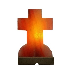 Lampe de sel de l'Himalaya 100% naturelle, sculptée à la main, design crucifix, moderne et durable, MRPL MRSCL-152 2025, décoration intérieure unique de l'usine. - Product Image 1