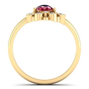 Anillo de Rubí de Corte Pera de Alta Calidad REYES de 0.75 Quilates en Plata de Ley 925 con Certificado GRA, Anillos de Regalo de Boda con Moissanita - Product Image 4