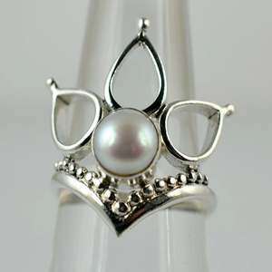 Anillo Boho Hecho a Mano en Plata de Ley 925 con Perla de Agua Dulce, Joyería con Piedra de Nacimiento de Junio, Regalo Perfecto para su Cumpleaños o Aniversario - Product Image 6