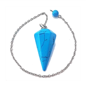Haute qualité cône turquoise howlite pendule cristal naturel pierres précieuses cône à facettes pendule de radiesthésie pour pendules de guérison Reiki - Product Image 4
