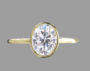 Bague en argent sterling 925, forme ovale, diamant Moissanite, cadeau pour fiançailles - Product Image 2