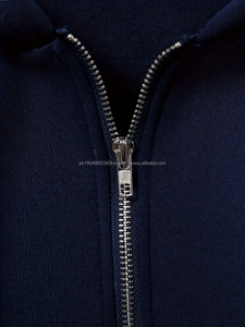 Sweat à capuche surdimensionné en coton lourd 350 g/m² pour hommes, respirant, logo personnalisé, fermeture éclair, polaire d'hiver, sans marque - Product Image 2