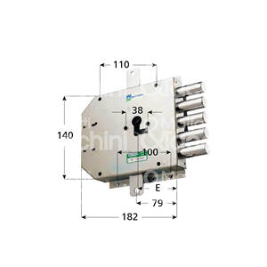 Cerradura para Puertas Blindadas con Triple Aplicación, Cilindro de 2 Vueltas (No Incluido) y Varillas (No Incluidas) - Product Image 1